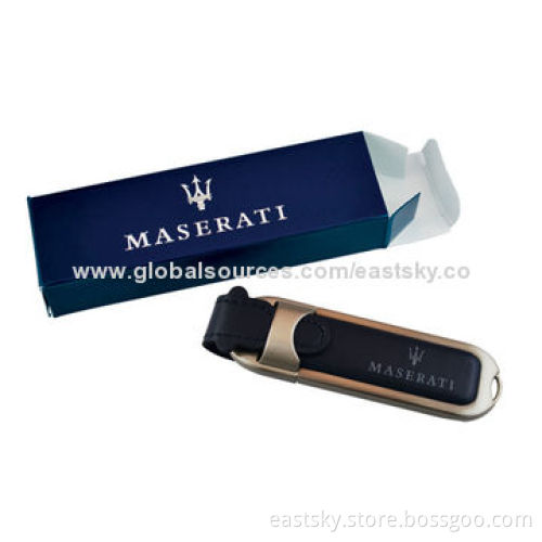 Leather Promotional USB Drive, Logo Imprinting and Advertisement Data Preloading are Welcome